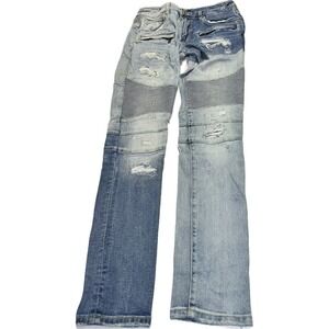 Embellish 32/32 Distressed Half‎ Light Wash Men's Designer Jeans